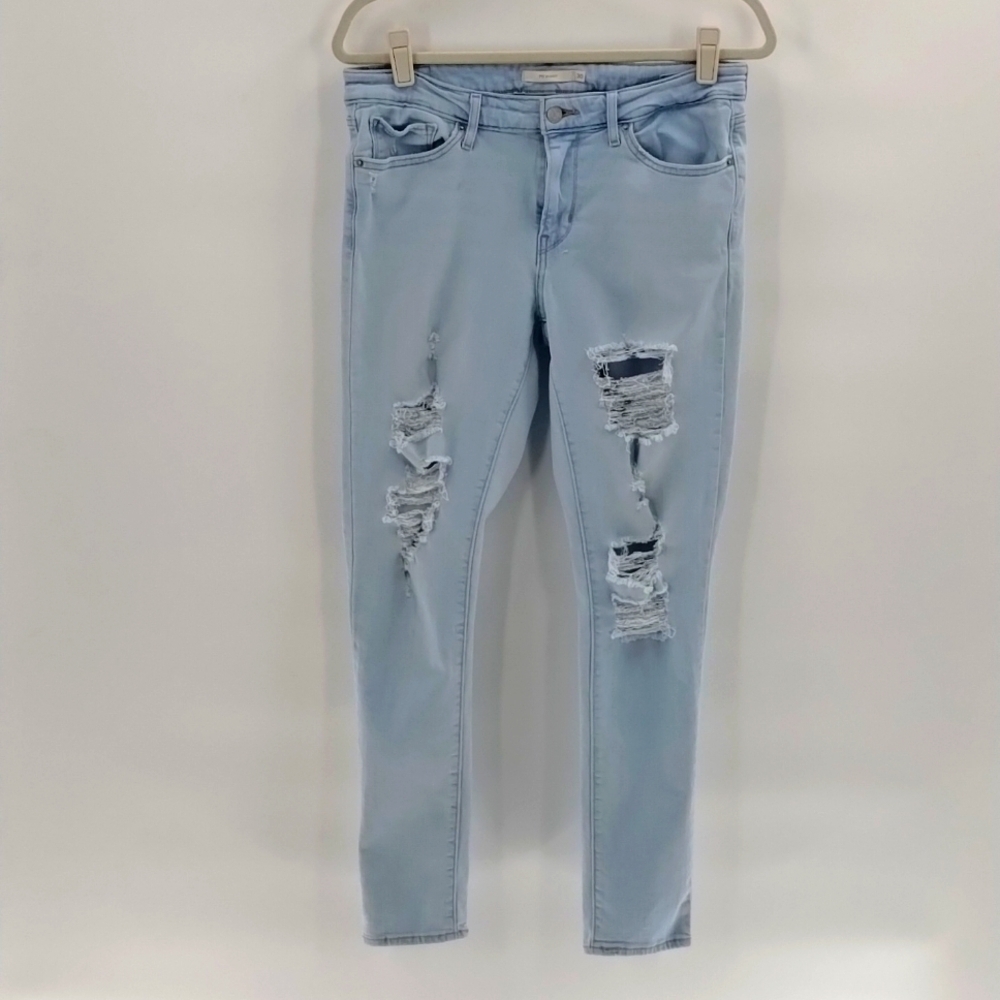 Levi's skinny denim jeans size 30 711 skinny distressed light wash stretch Levis